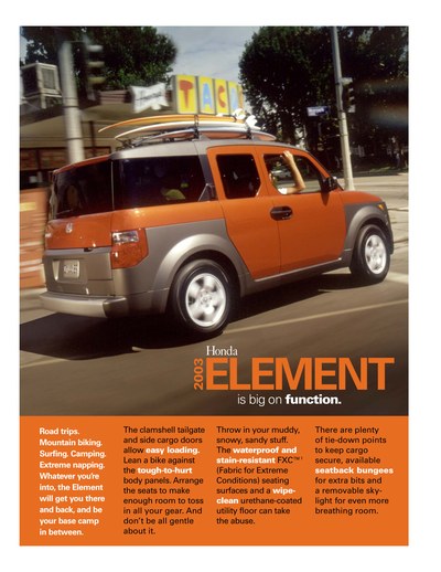 Honda Element Fiche technique